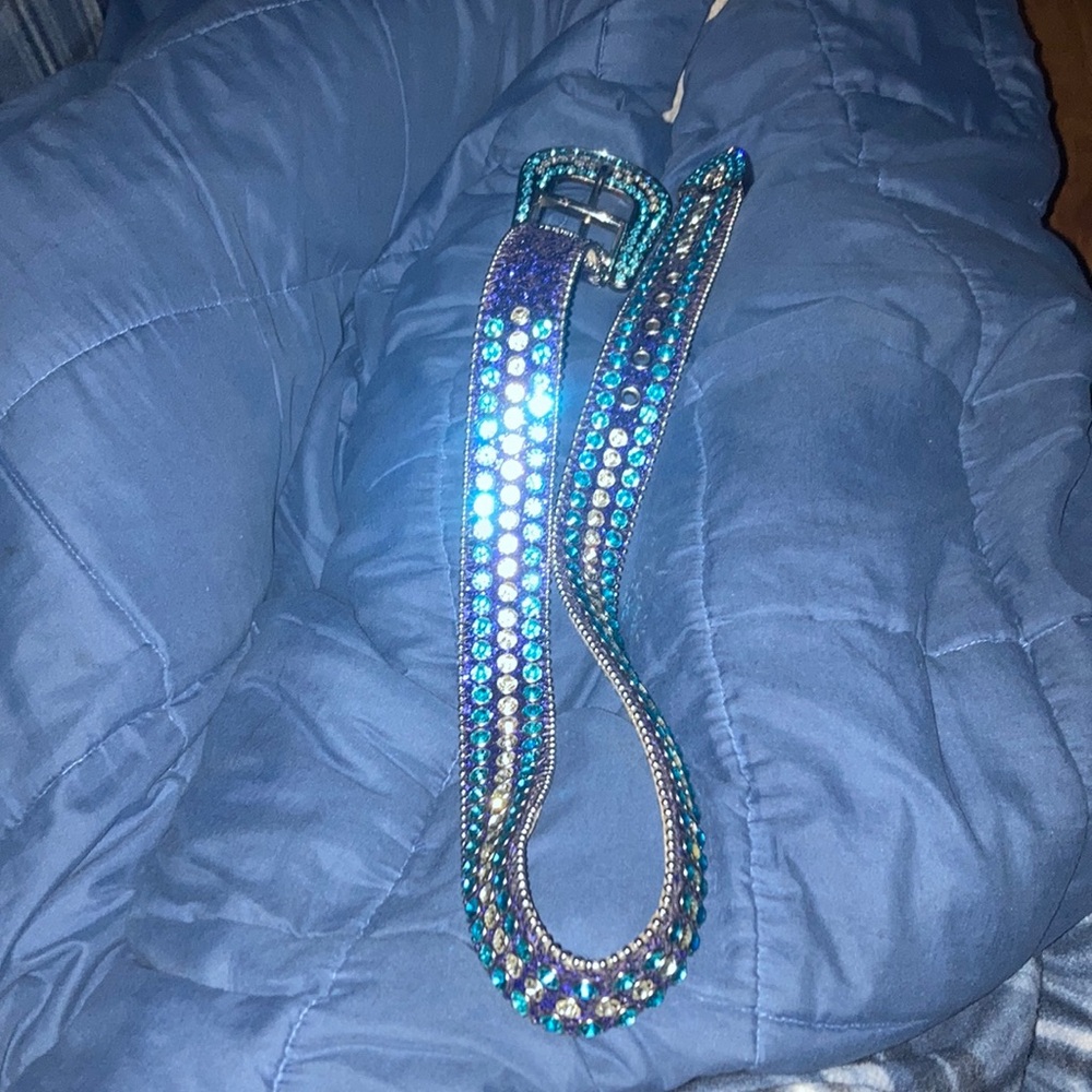 Sparkling Blue Rhinestone Belt for I’m n north Dallas
